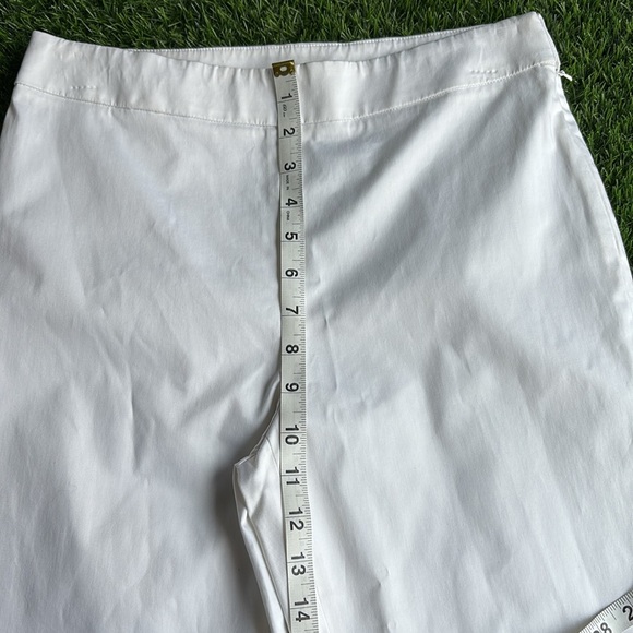 MOSCHINO COUTURE! Luxury Designer White Cotton Cropped Ankle Pants size 6 - Picture 4 of 8